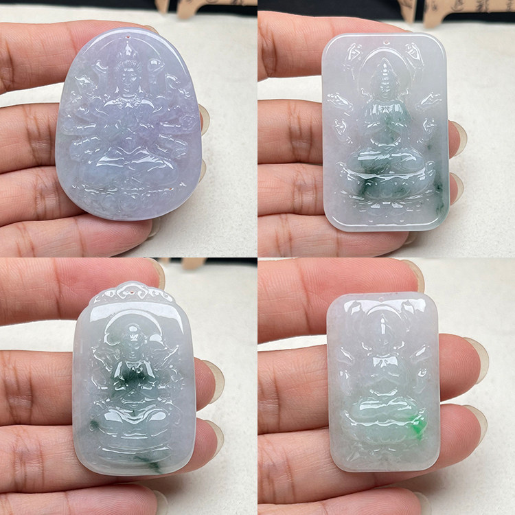 千手观音吊坠天然翡翠玉观音玉坠