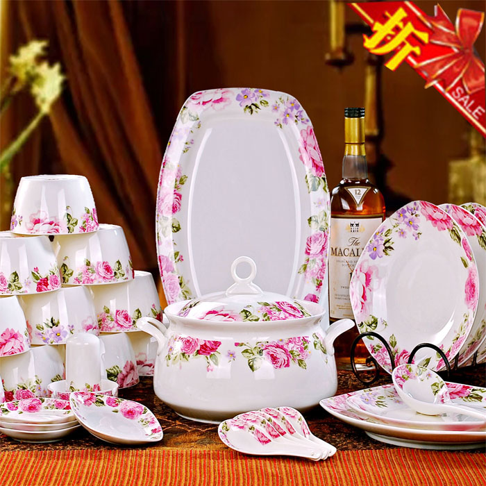 景德镇优级方型乱世佳人餐具套装