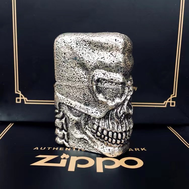 原装美国正版ZIPPO煤油打火机送男朋友限量藏银骷髅亡灵创意恶灵