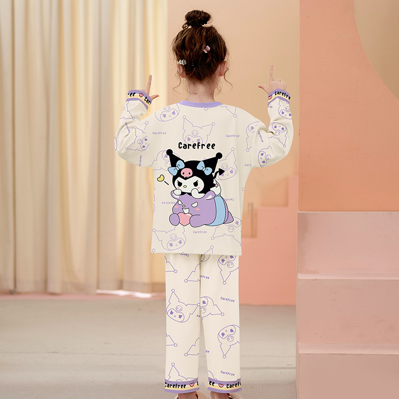 长袖长裤女童睡衣中大童可爱套装