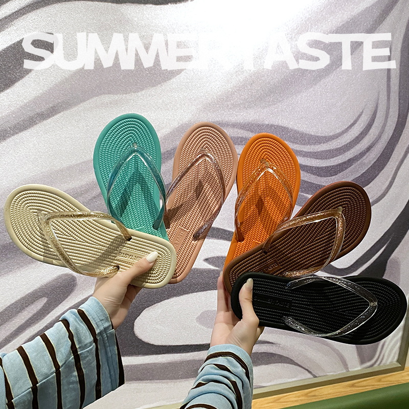 百搭时尚凉拖鞋女新款外出夏天海边旅游海滩外穿夹脚人字拖男现货
