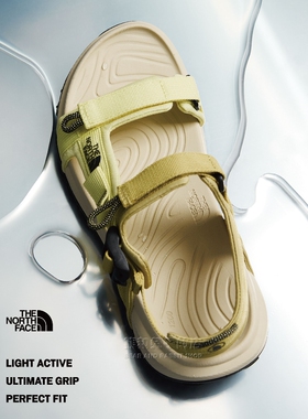 代购the north face 北面户外运动凉鞋梨黄色女士休闲凉鞋防水