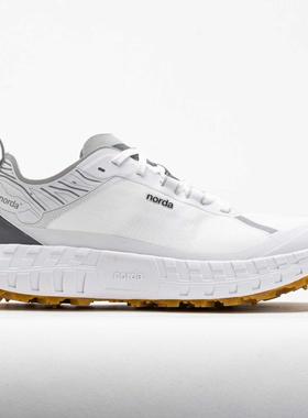 代购NORDA男士越野跑鞋防滑抓地缓震回弹透气包裹抗撕裂白色