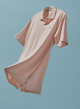 代购sundayred Crosswind老虎伍兹高尔夫运动Polo衫短袖粉色条纹