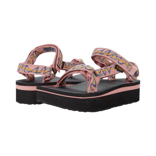 代购Teva太哇女士凉鞋透气吸汗轻便防滑编织带系带设计平跟厚底