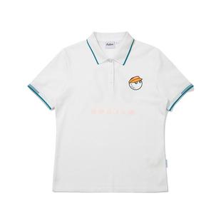 透气舒适轻便日常穿搭棉混纺白色短袖 GOLF女士POLO衫 MALBON 代购