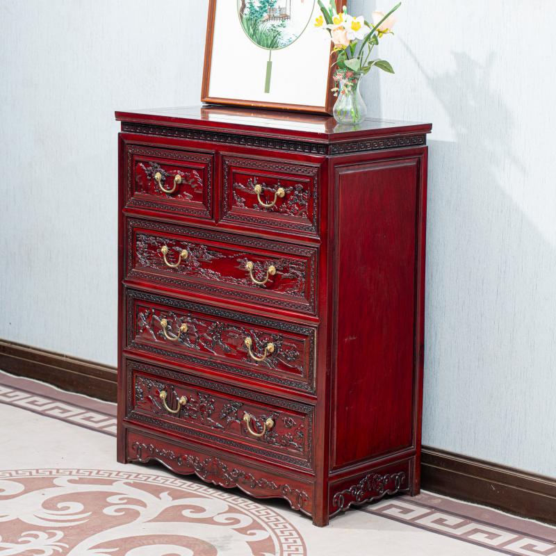 五斗柜香樟木防虫中式雕花