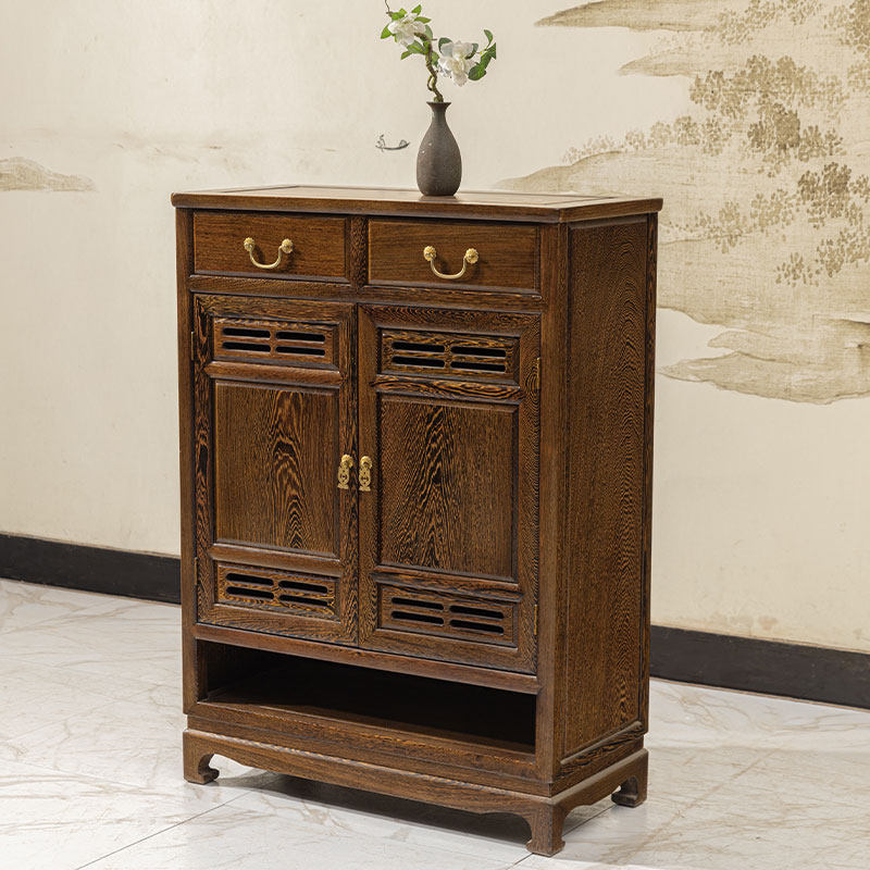 鞋柜234门中式红木鸡翅木实木榫卯整装门厅入户多功能透气储物柜