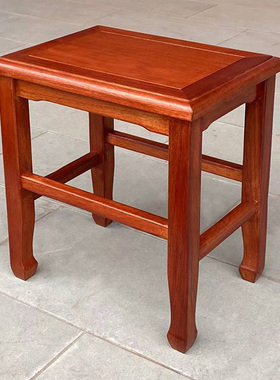 芝兰花韵中式凳子金花梨全实木榫卯整装43厘米高家用餐厅牢固方凳