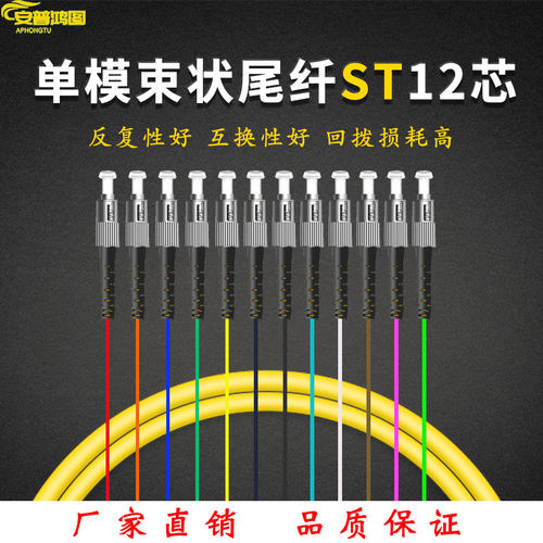TGXDS12芯ST 1.2M 单模 束状尾纤 光纤尾纤 12芯ST束状尾纤ODF尾