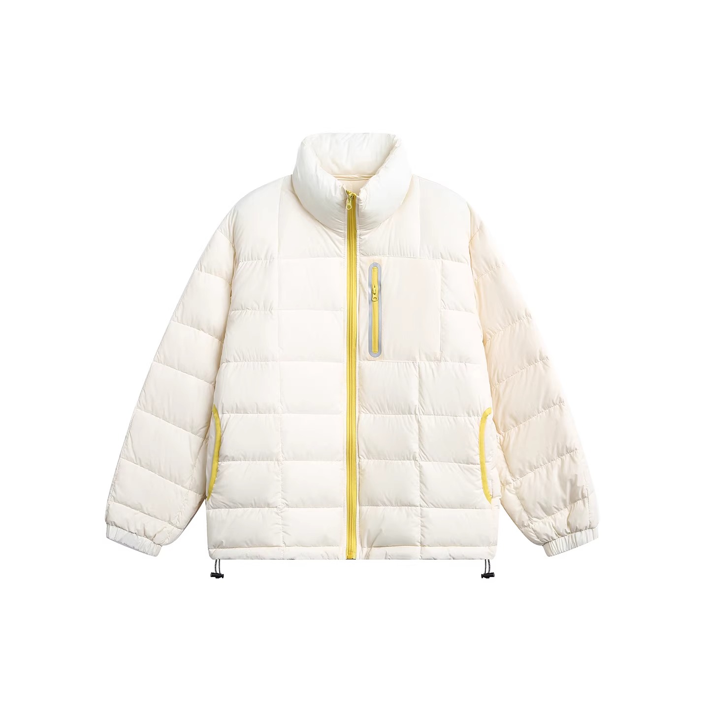 Eagle Vogue户外拼色拉链宽松立领保暖白鸭绒面包羽绒服男女