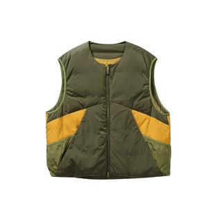 Eagle Vogue户外拼色90白鸭绒拉链保暖工装休闲百搭马甲