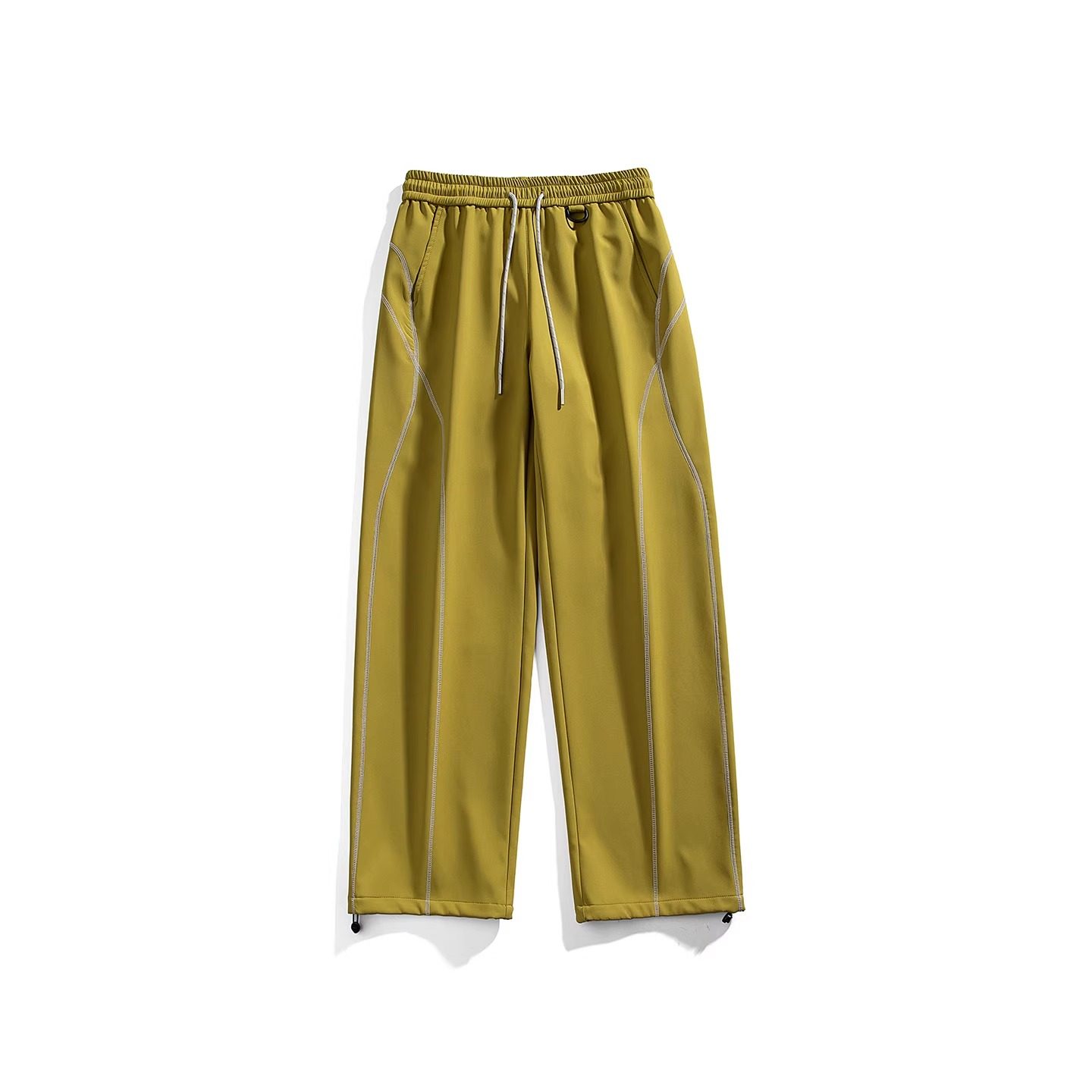 Eagle Vogue户外拼色哈苏线加绒宽松直筒防风保暖休闲阔腿裤男女