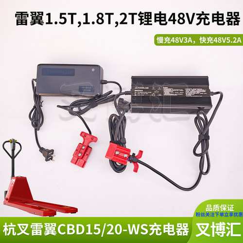 杭州雷翼电动叉车配件48V3A锂电池DZL482002原厂充电机器CBD15-WS