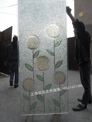 隔断艺术玻璃华顶中空玄关
