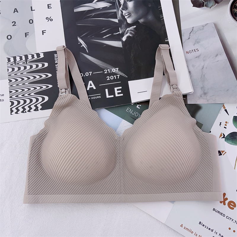 聚拢防下垂无钢圈柔软哺乳文胸