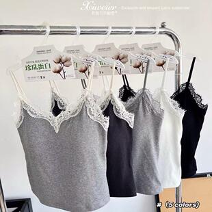 妃子纪2707性感蕾丝花边美背内衣细肩带中长款吊带背心女显瘦内搭