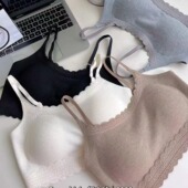 枫之欣8060蕾丝边纯欲防走光聚拢云感棉美背薄款 固定杯收副乳抹胸