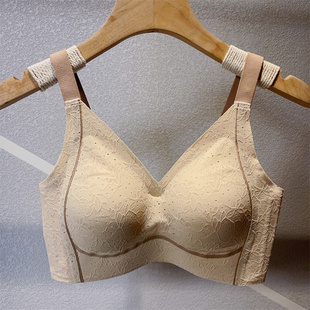 3325大码 内衣莫代尔棉无钢圈收副乳软支撑固定杯文胸 无痕撞色薄款