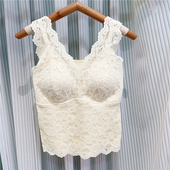 米娅林618T山羊绒蛋白法式 蕾丝V领吊带背心女款 秋冬美背保暖内衣