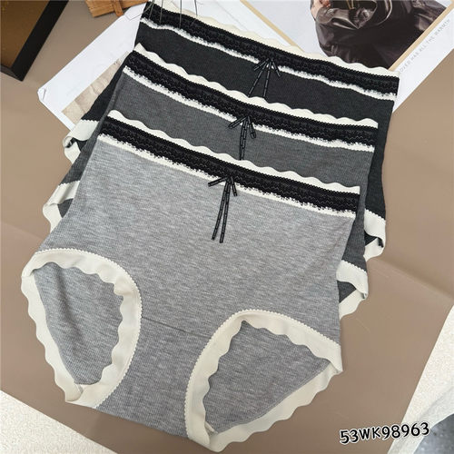 法式螺纹少女蝴蝶结中高腰内裤