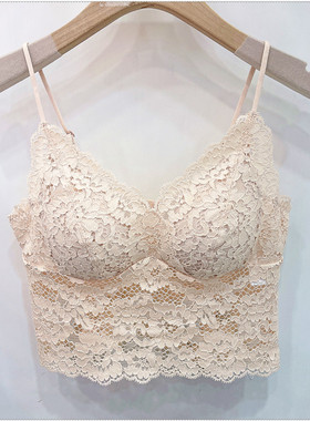 古妃52002法式性感蕾丝内衣女内搭外穿小胸聚拢背心吊带式文胸夏