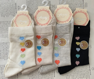 富熙春夏女袜短袜中筒袜透气绢丝桑蚕丝薄款 棉袜无骨缝头女袜