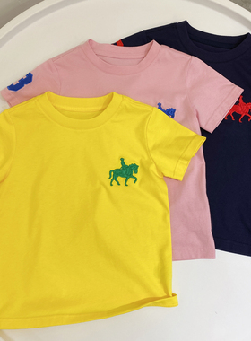 夏季新款吸汗儿童休闲T恤衫半袖纯色男女中大童圆领套头短袖82508