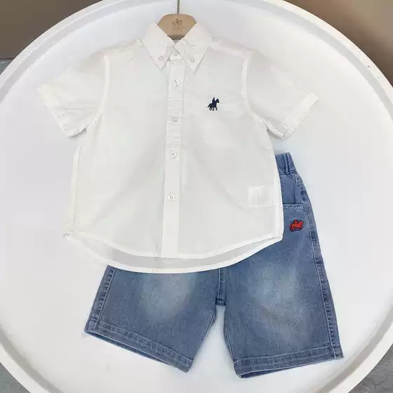 Boys' & Girls' Casual Solid Color Summer Short-Sleeve Shirt with Lapel Collar for Big Kids 87213