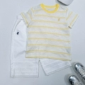Yellow + White Cropped Pants