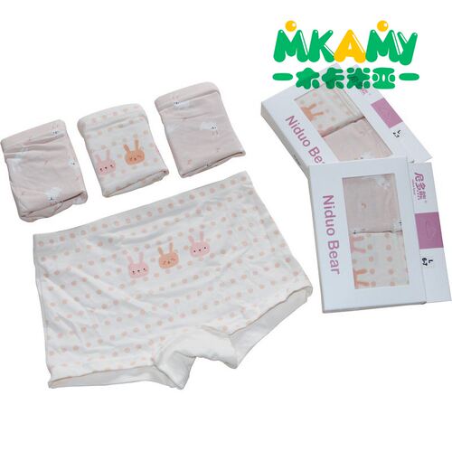 尼多熊女童内裤纯棉卡通四角9岁