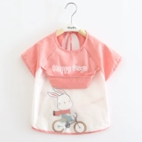 Детский фартук, водонепроницаемый летний тонкий дышащий нагрудник для еды, сзади на завязках, с карманом, анти-грязь