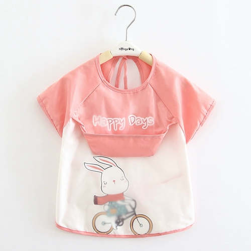 Детский фартук, водонепроницаемый летний тонкий дышащий нагрудник для еды, сзади на завязках, с карманом, анти-грязь