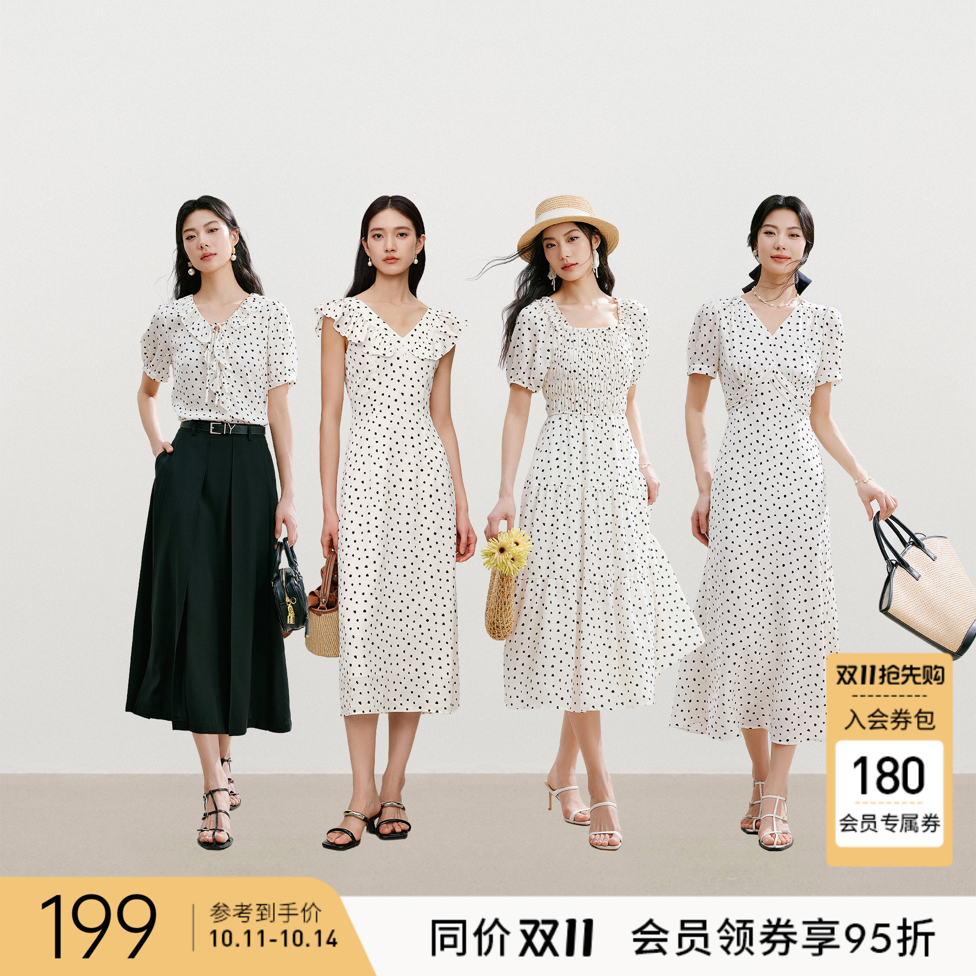 衣香丽影波点系带短袖衬衫女
