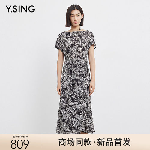 【商场同款】Y.SING衣香丽影2025年夏X截腰连衣裙150515105