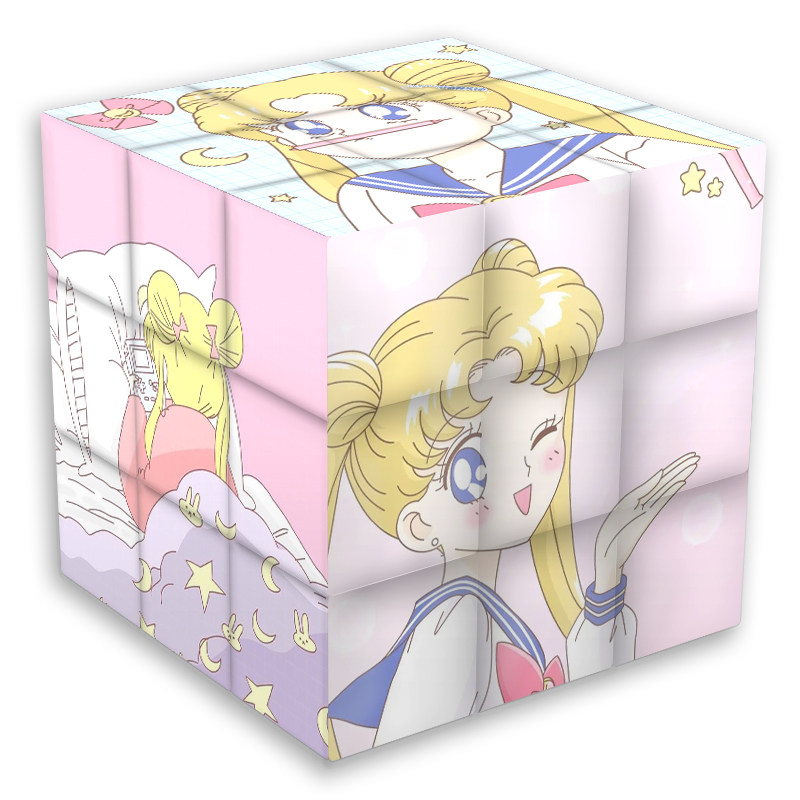儿童创意三阶魔方益智美少女战士女生趣味智力玩具魔方礼物定制图片