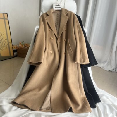 倩牛高端女装】M金标5位数 80羊毛 高级感加厚毛呢西装大衣外套女