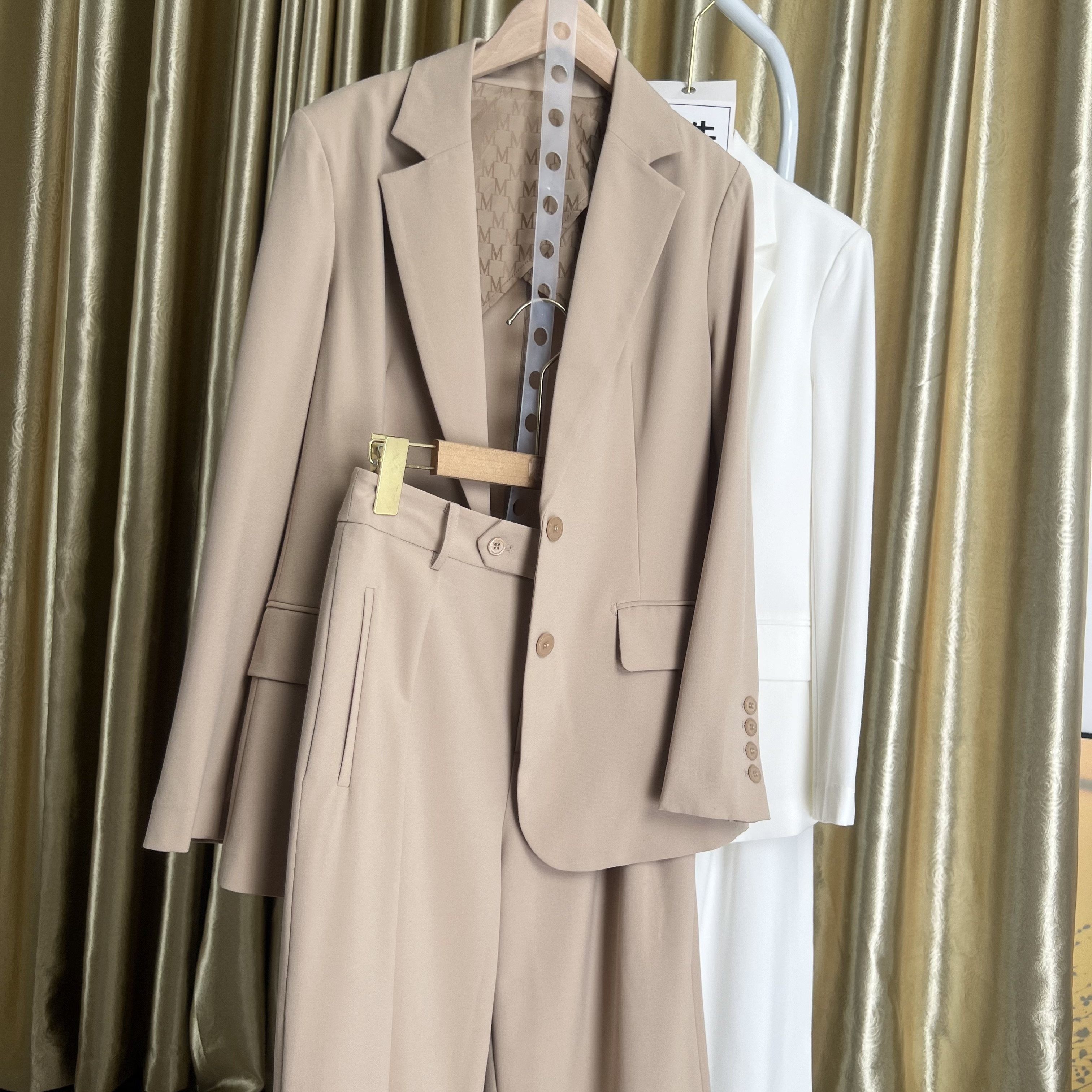 年终特价清仓】高级通勤女套装夏薄款单层西装+阔腿西裤