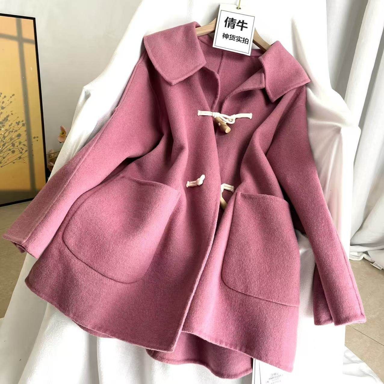 年终特价清仓不退换】高级感双面呢大衣短款宽松羊毛毛呢外套女,女装/女士精品,毛呢外套,淘宝优惠券,粉丝福利购,淘宝优惠卷