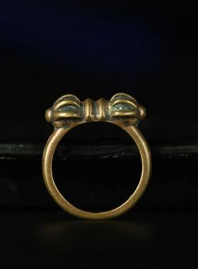 藏传密宗老法器老道天铜戒指