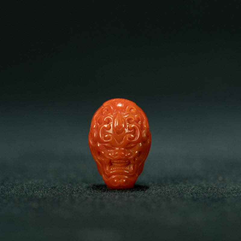 藏传佛念珠精品配饰〓天然原矿南红玛瑙瑞兽佛头三通佛塔佛珠配件