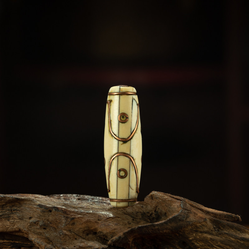 藏传老古珠〓清代宁玛噶陀特殊工艺传承掐丝八眼图腾天珠吊坠项链