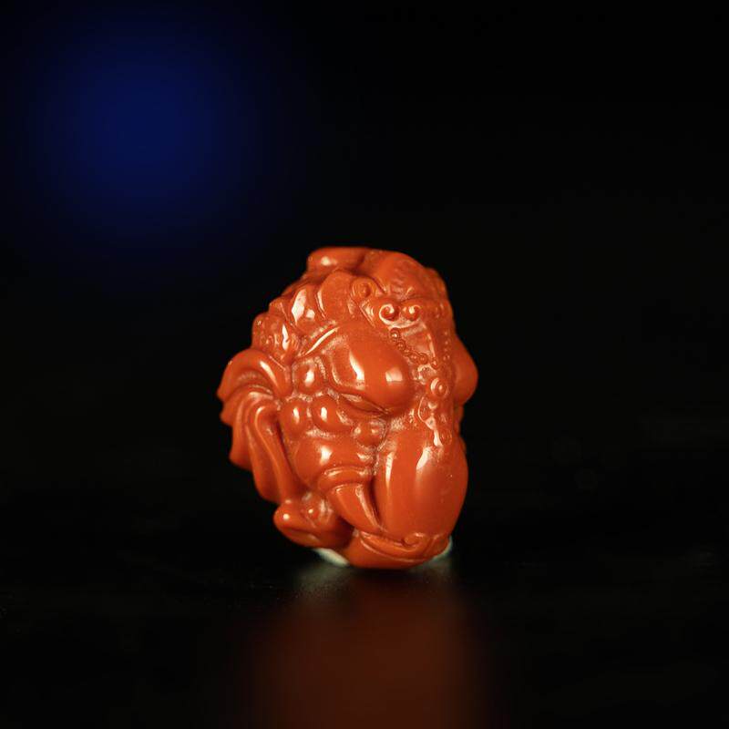精品佛珠念珠配饰 收藏级天然原矿南红玛瑙象鼻财神佛头三通佛塔