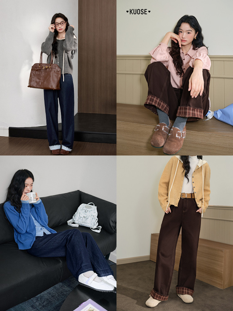 Collage of women’s casual autumn outfits worn on models