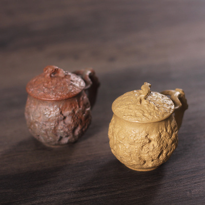 驯砂记云龙全手工段泥盖杯茶杯