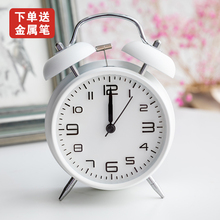 学生用懒人时钟简约起床神器儿童 机械超大声音闹铃小闹钟创意个性