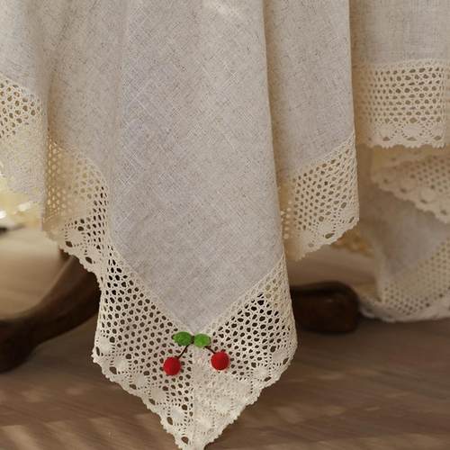 樱桃亚麻桌布天然环保日式