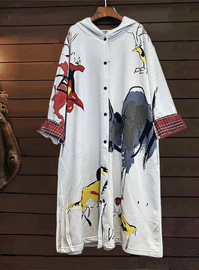 秋春连衣裙卫衣连帽小鱼仔TINY CUTTLE韩单女休闲纯棉宽松风衣