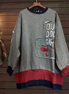 卫衣TINY CUTTLE小鱼仔秋春宽松休闲外套长款女棉韩长袖T恤加绒