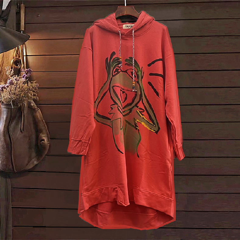 卫衣连帽tiny cuttle春秋装套头毛巾圈外套韩版女时尚休闲连衣裙